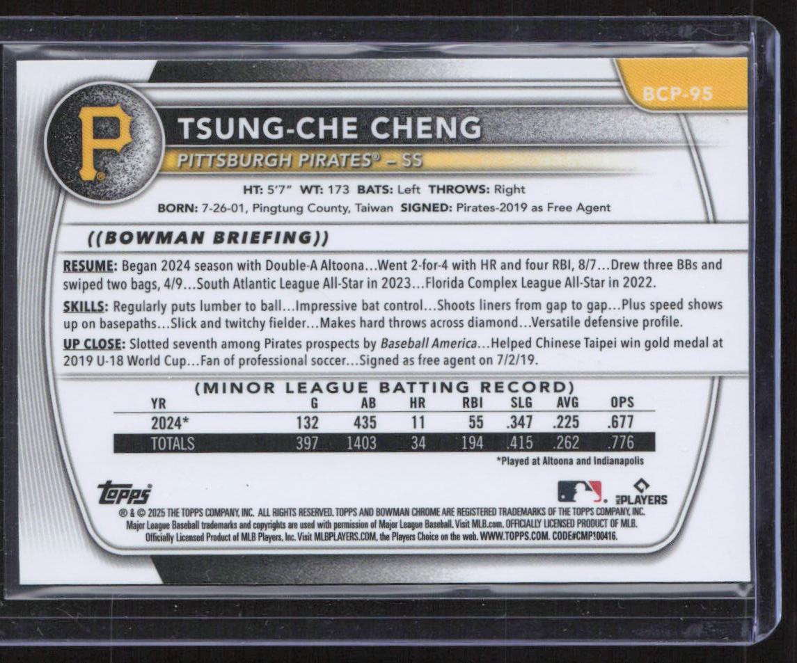 2025 Bowman #BCP-95 Tsung-Che Cheng Chrome Reptilian Refractor