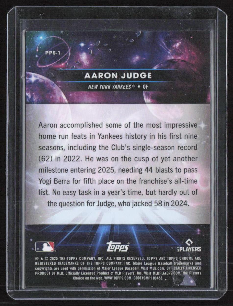 2025 Topps Chrome Cosmic #PPS-1 Aaron Judge Planetary Pursuit Sun