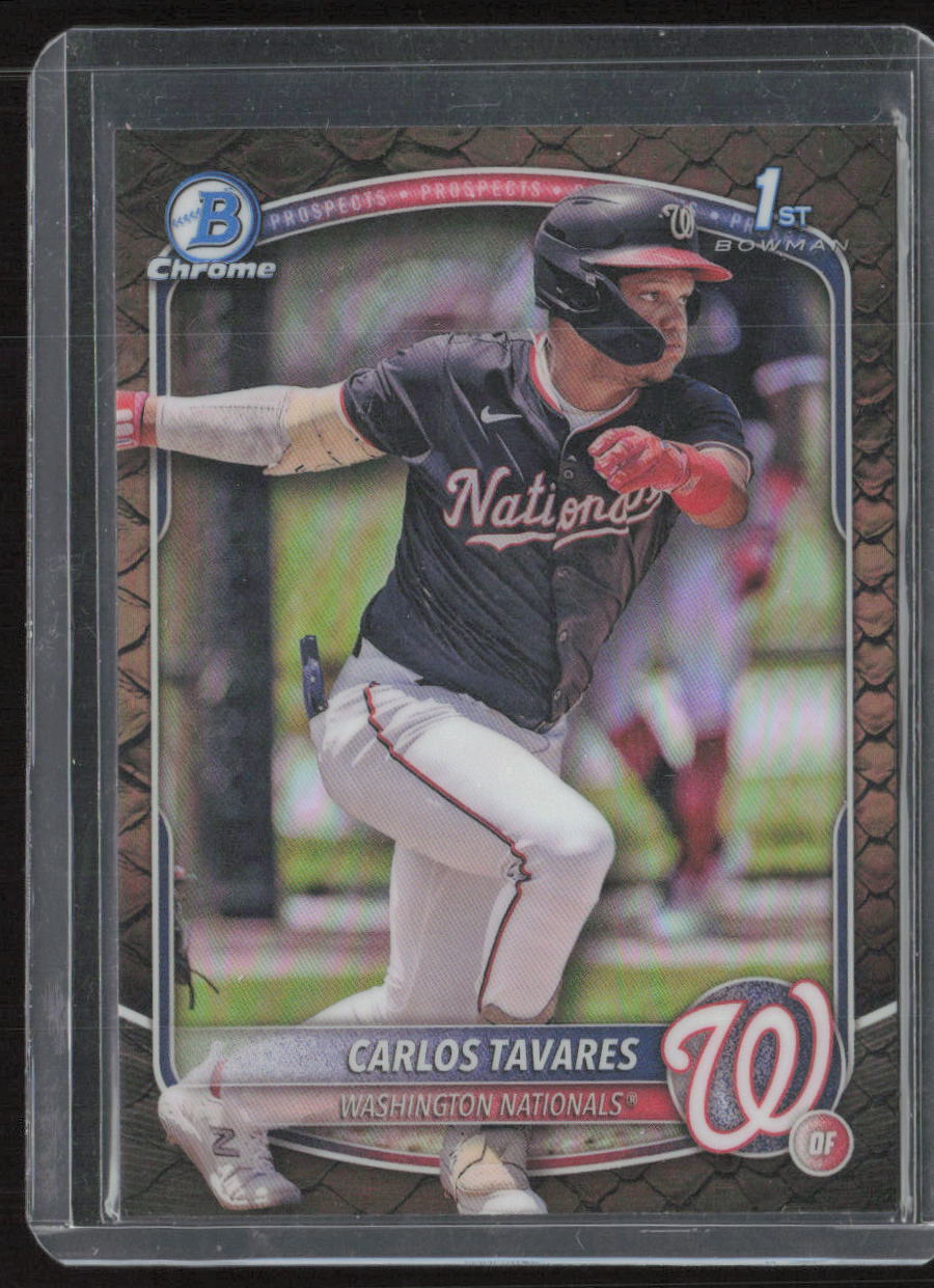 2025 Bowman #BCP-28 Carlos Tavares Chrome Prospects Reptilian Refractor