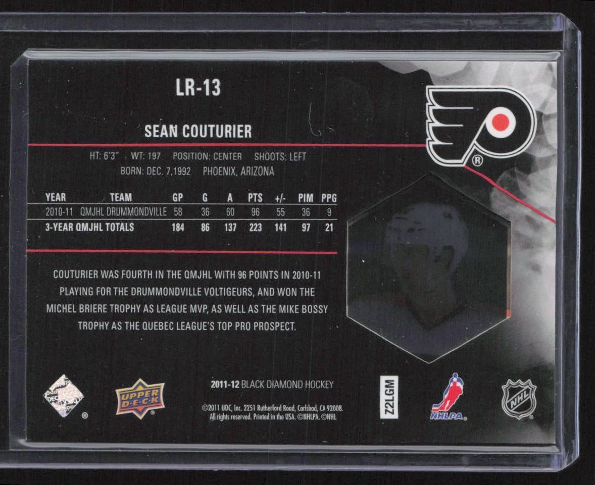 2011-12 Upper Deck Black Diamond #LR-13 Sean Couturier Lustrous Rookies