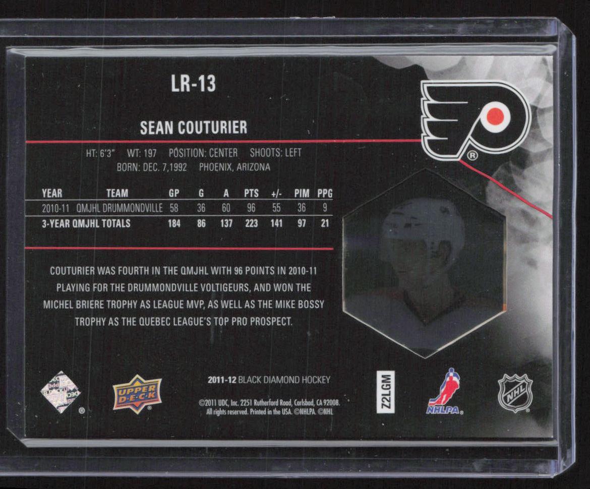 2011-12 Upper Deck Black Diamond #LR-13 Sean Couturier Lustrous Rookies