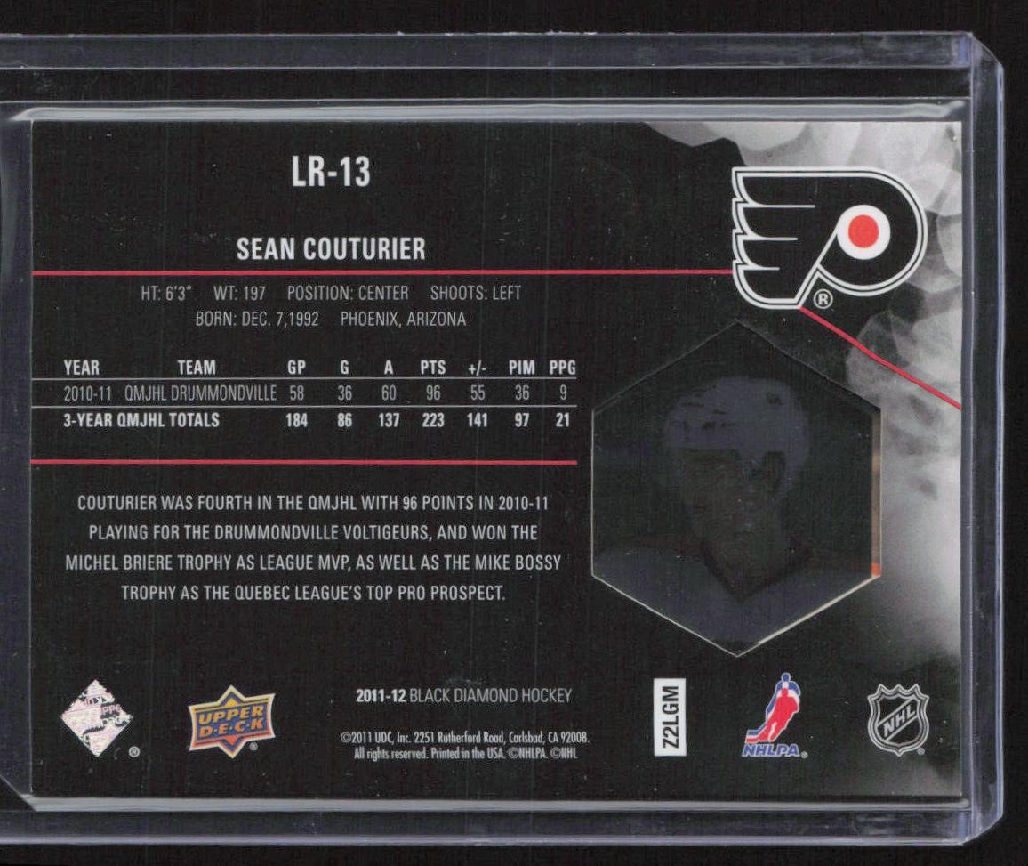 2011-12 Upper Deck Black Diamond #LR-13 Sean Couturier Lustrous Rookies