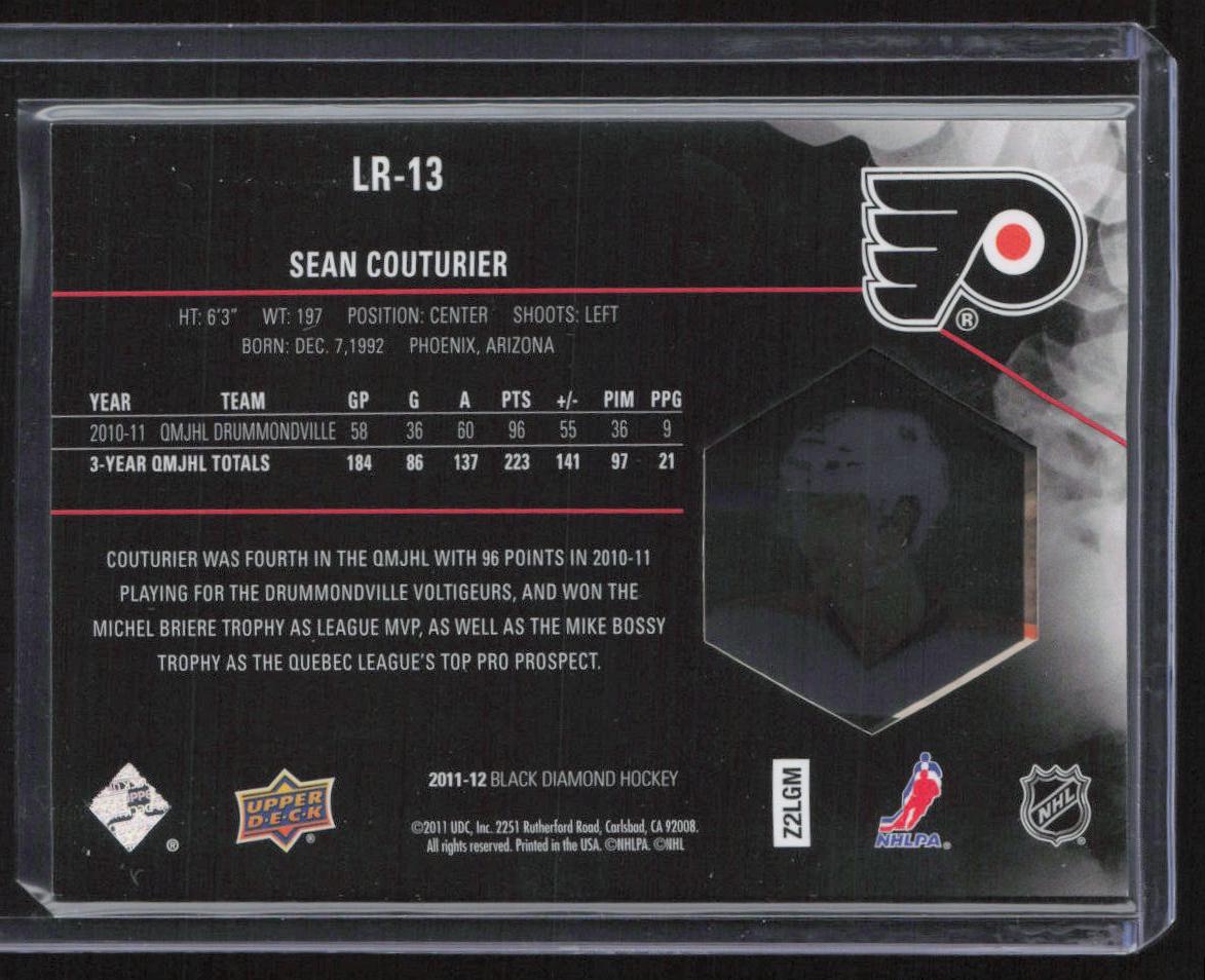 2011-12 Upper Deck Black Diamond #LR-13 Sean Couturier Lustrous Rookies