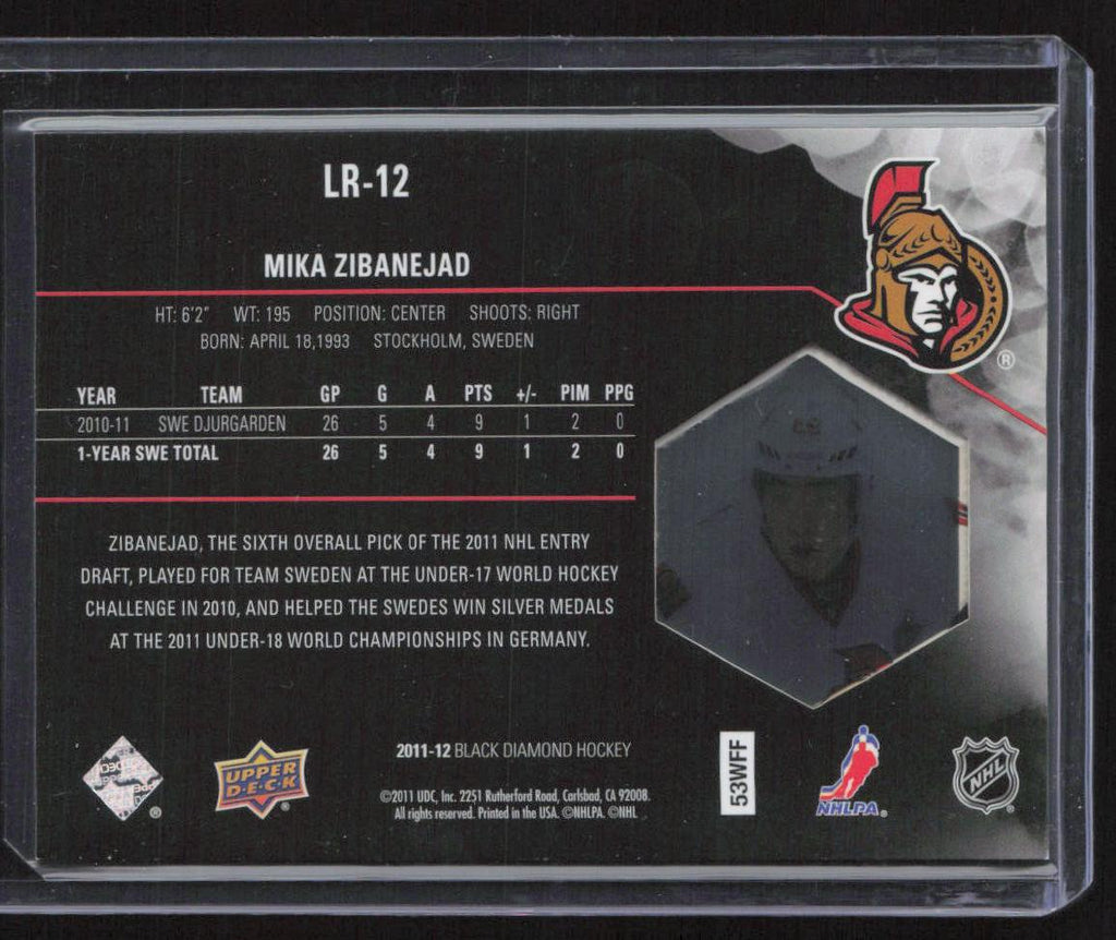 2011-12 Upper Deck Black Diamond #LR-12 Mika Zibanejad Lustrous Rookies