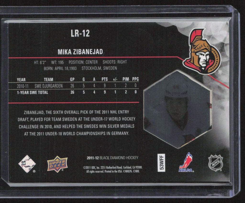 2011-12 Upper Deck Black Diamond #LR-12 Mika Zibanejad Lustrous Rookies