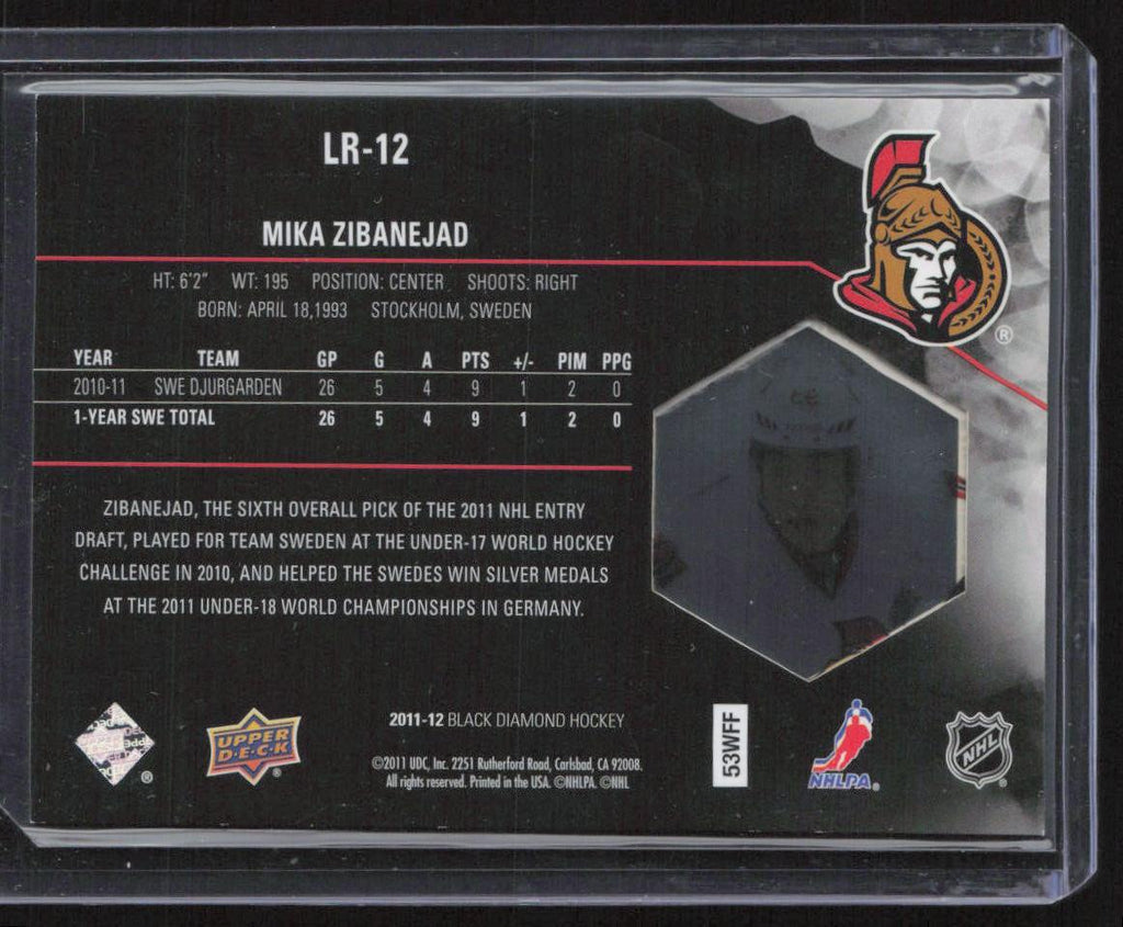 2011-12 Upper Deck Black Diamond #LR-12 Mika Zibanejad Lustrous Rookies