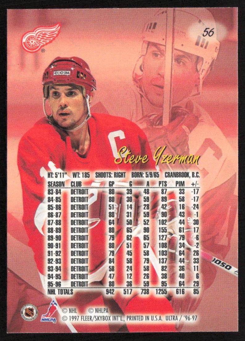 1996-97 Ultra #56 Steve Yzerman