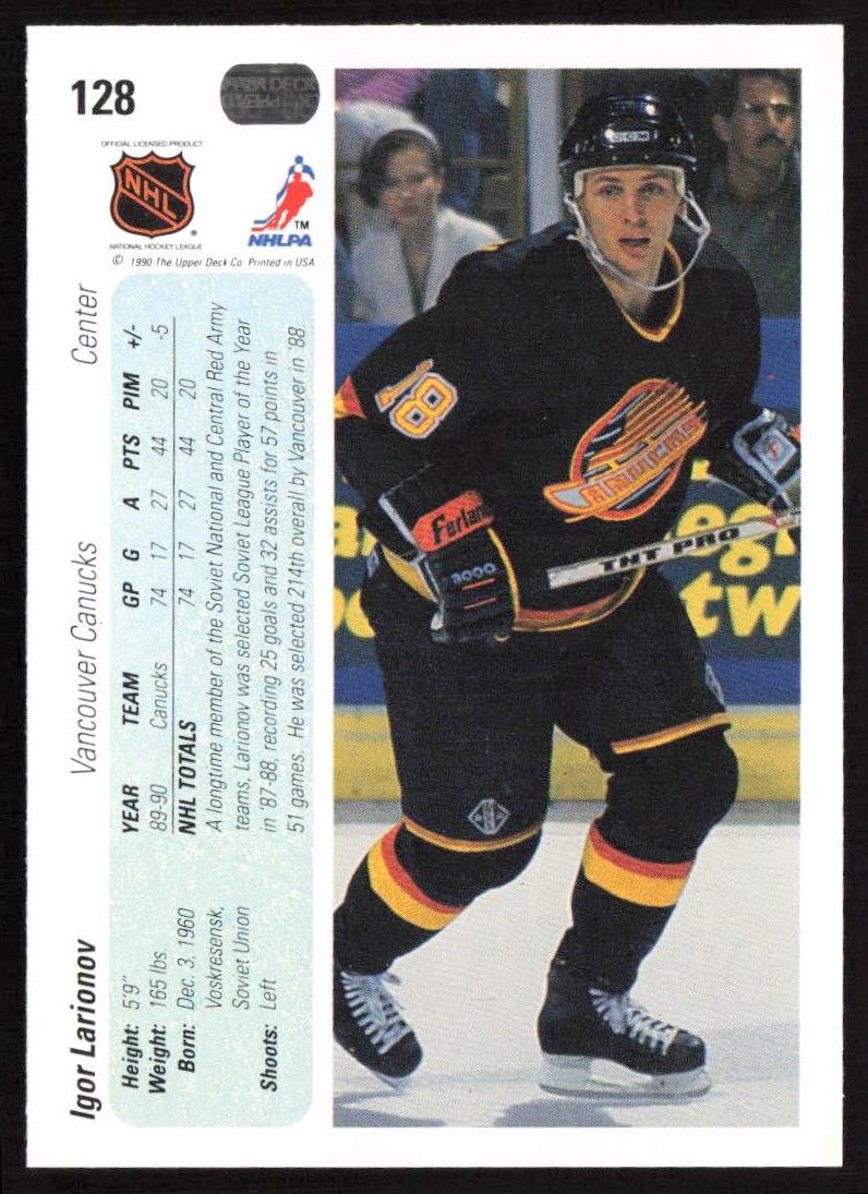1990-91 Upper Deck #128 Igor Larionov