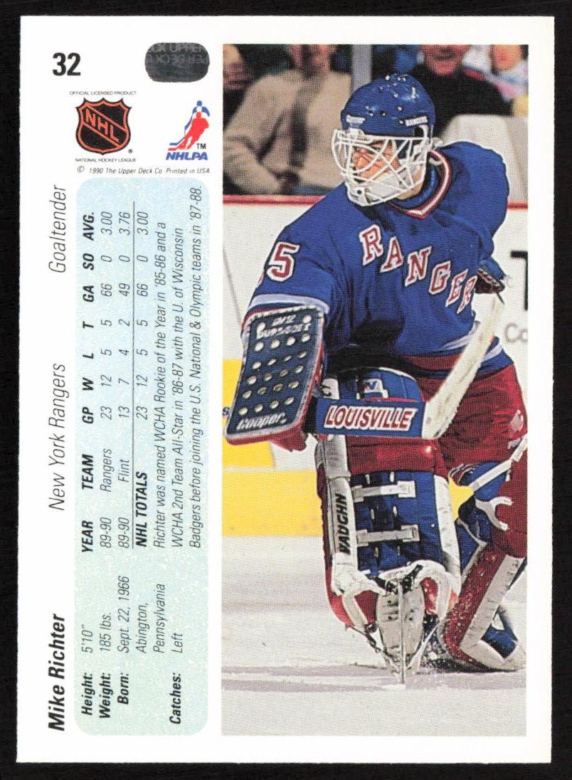 1990-91 Upper Deck #32 Mike Richter