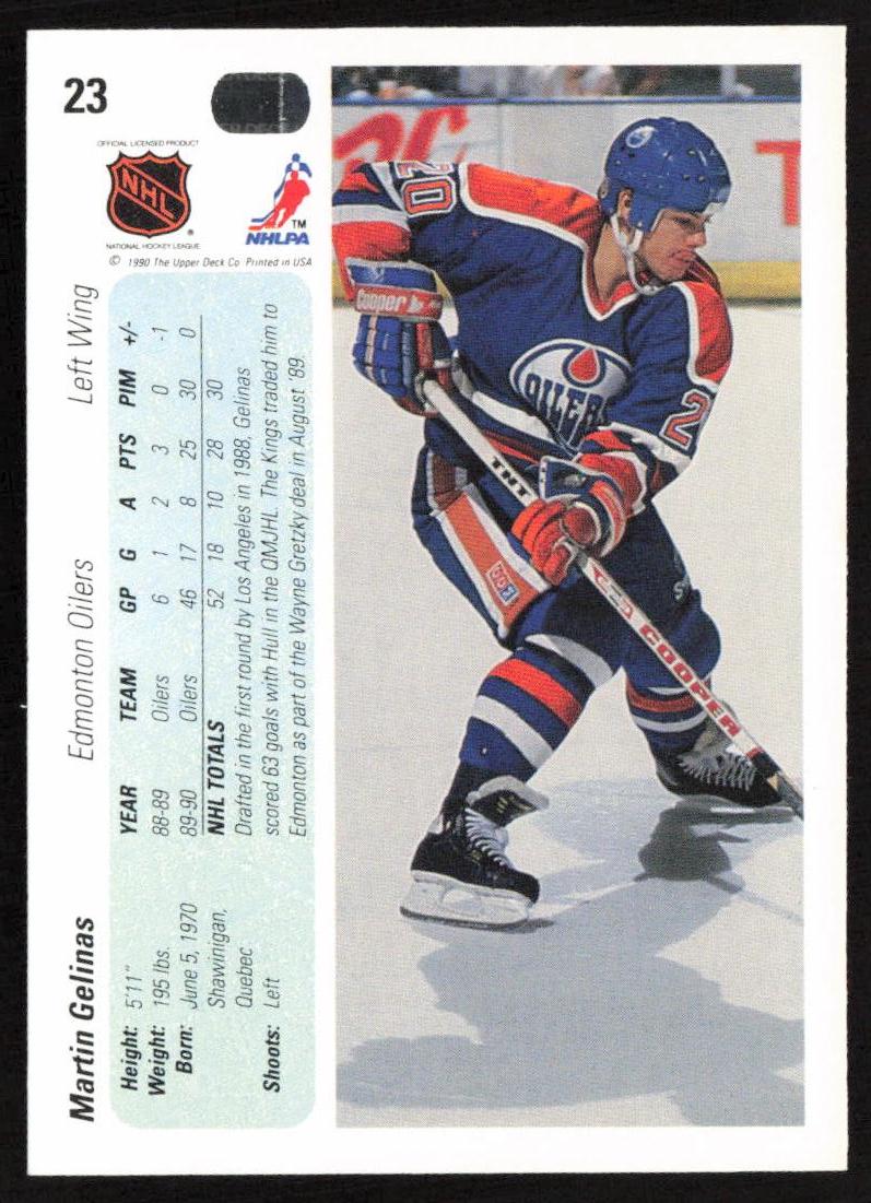 1990-91 Upper Deck #23 Martin Gelinas
