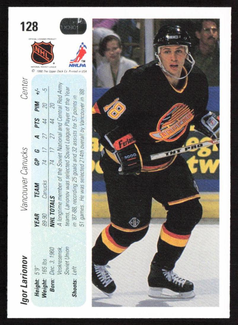 1990-91 Upper Deck #128 Igor Larionov
