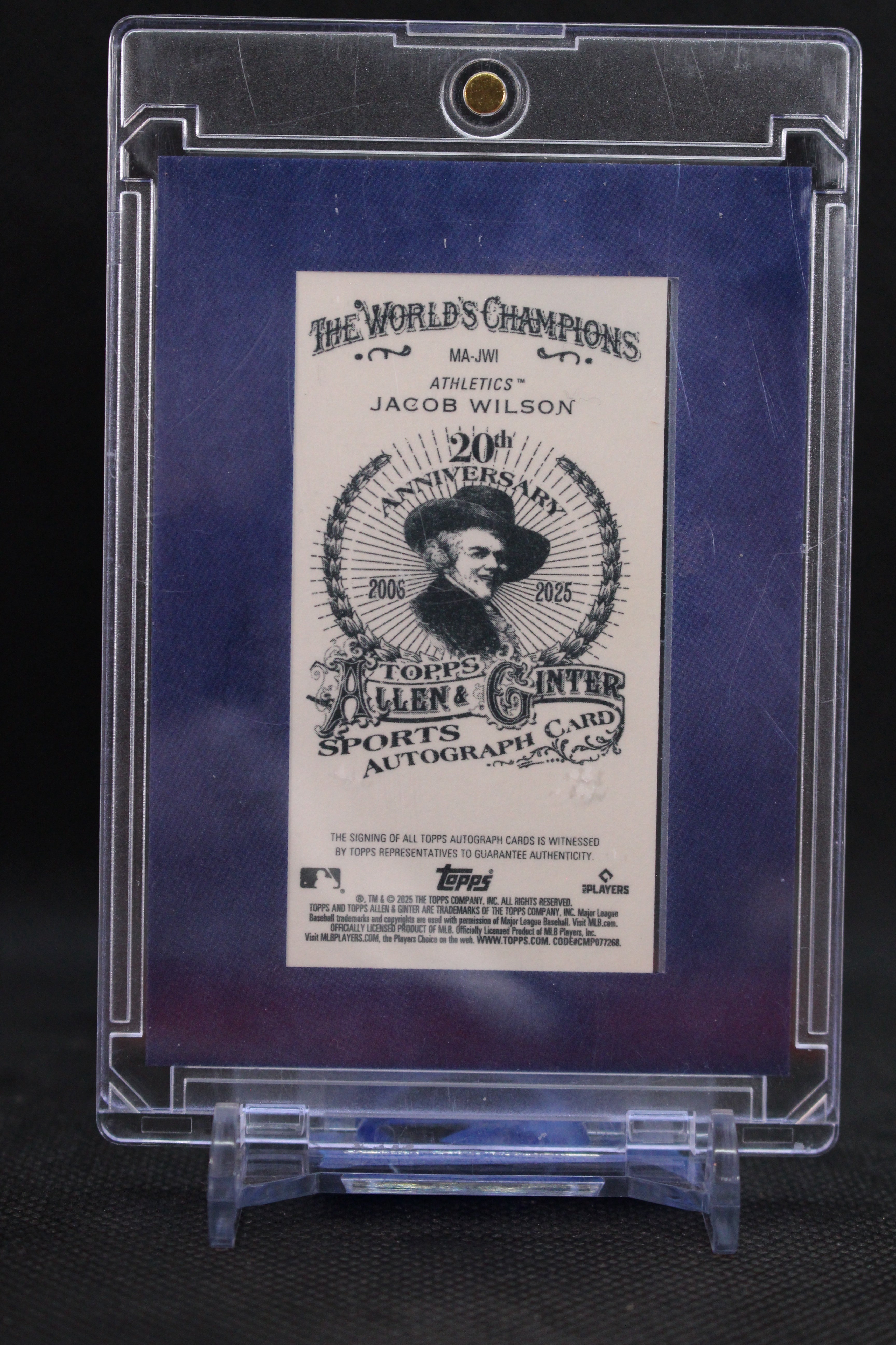 2025 Topps Allen & Ginter #MA-JWI Jacob Wilson Framed Mini Auto Blue #/99