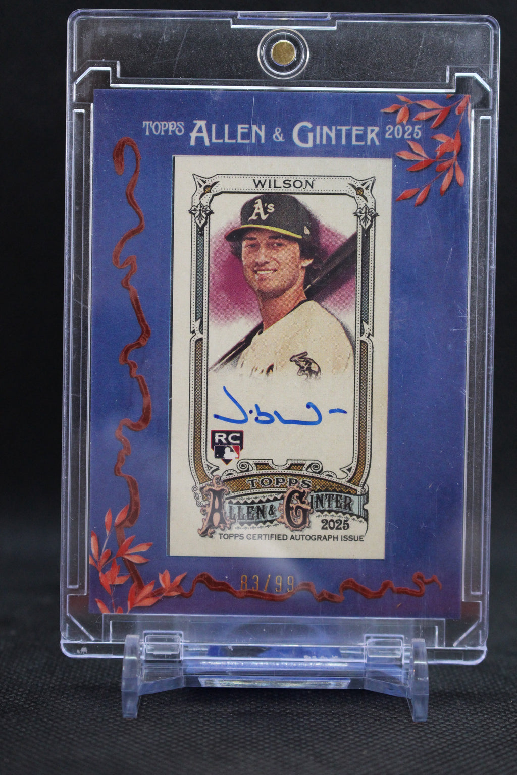 2025 Topps Allen & Ginter #MA-JWI Jacob Wilson Framed Mini Auto Blue #/99
