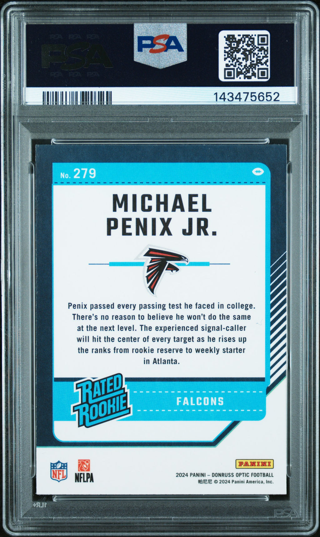 2024 Donruss Optic #279 Michael Penix Jr. PSA 8.5
