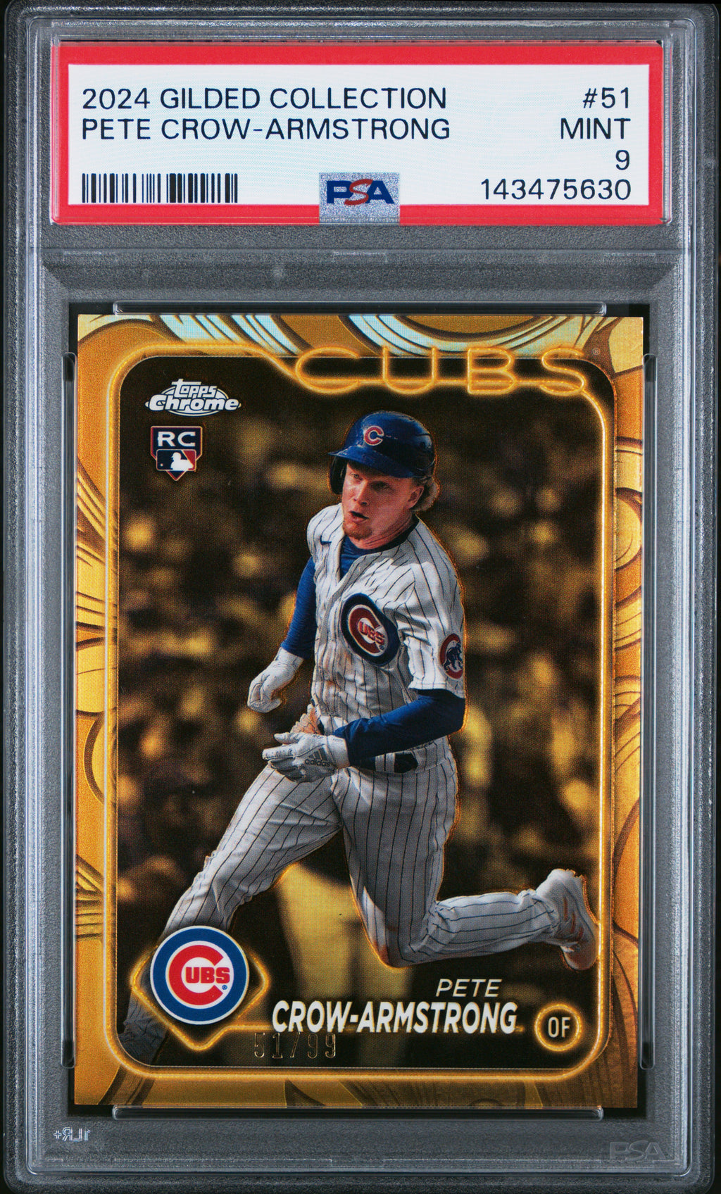 2024 Topps Gilded Collection #51 Pete Crow-Armstrong PSA 9 #/99