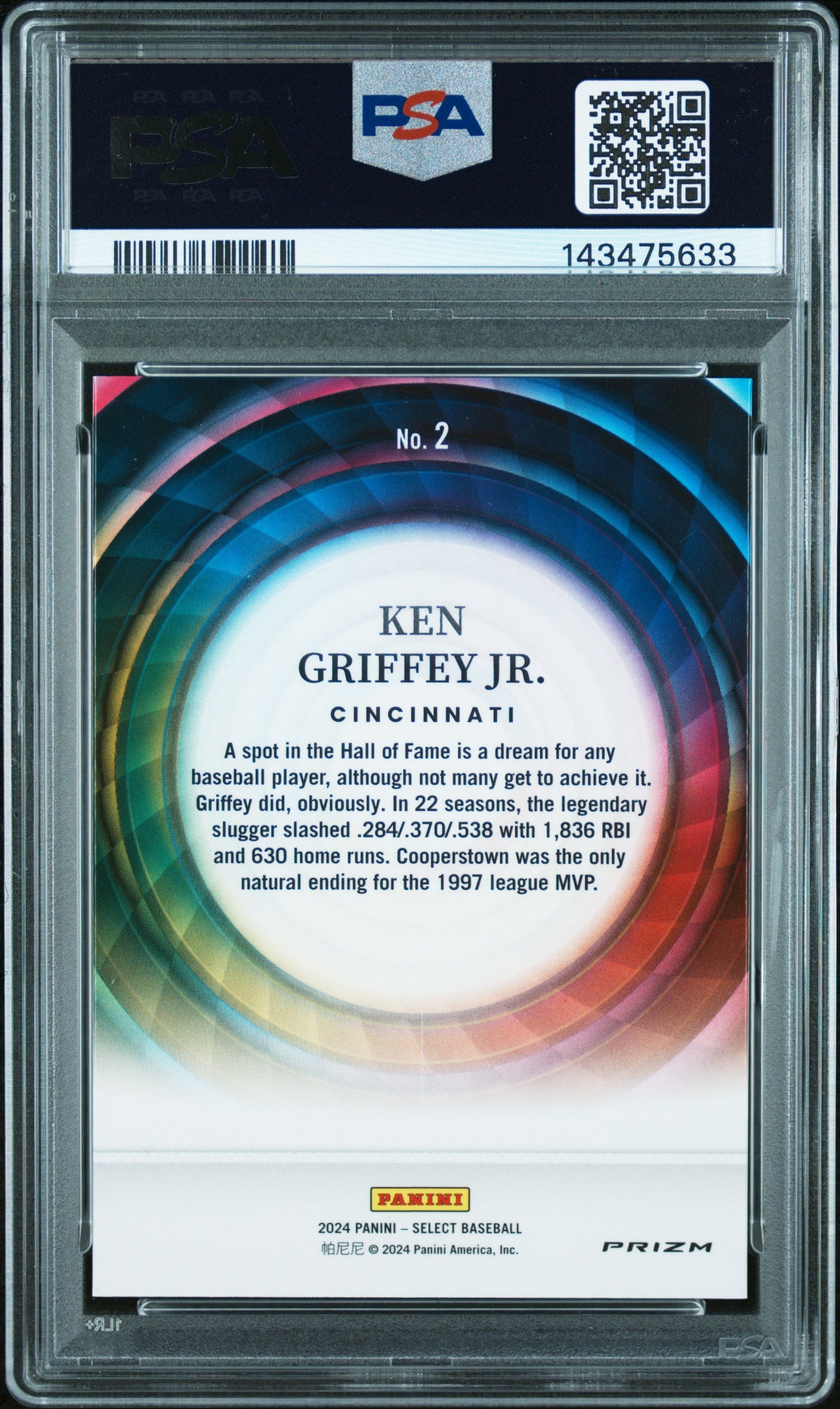 2024 Panini Select #2 Ken Griffey Jr. Color Wheel PSA 10