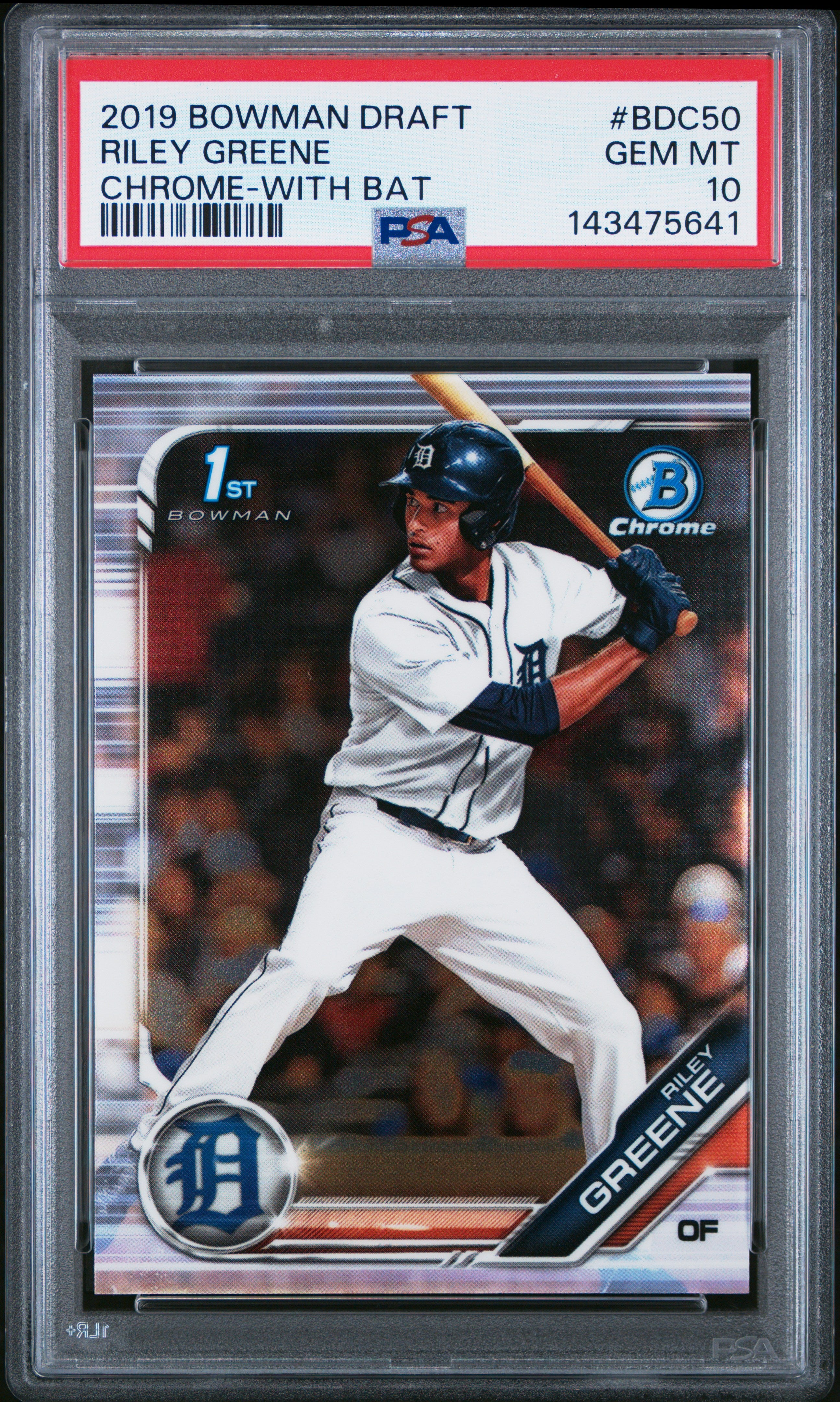 2019 Bowman Draft #BDC-50 Riley Greene Chrome PSA 10