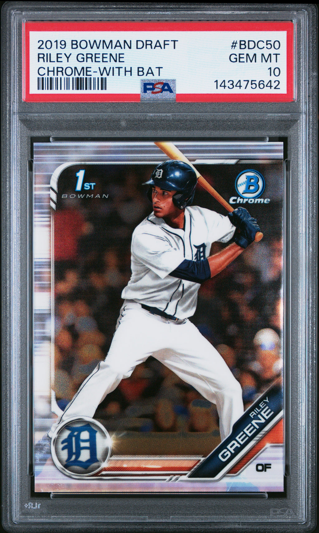 2019 Bowman Draft #BDC-50 Riley Greene Chrome PSA 10