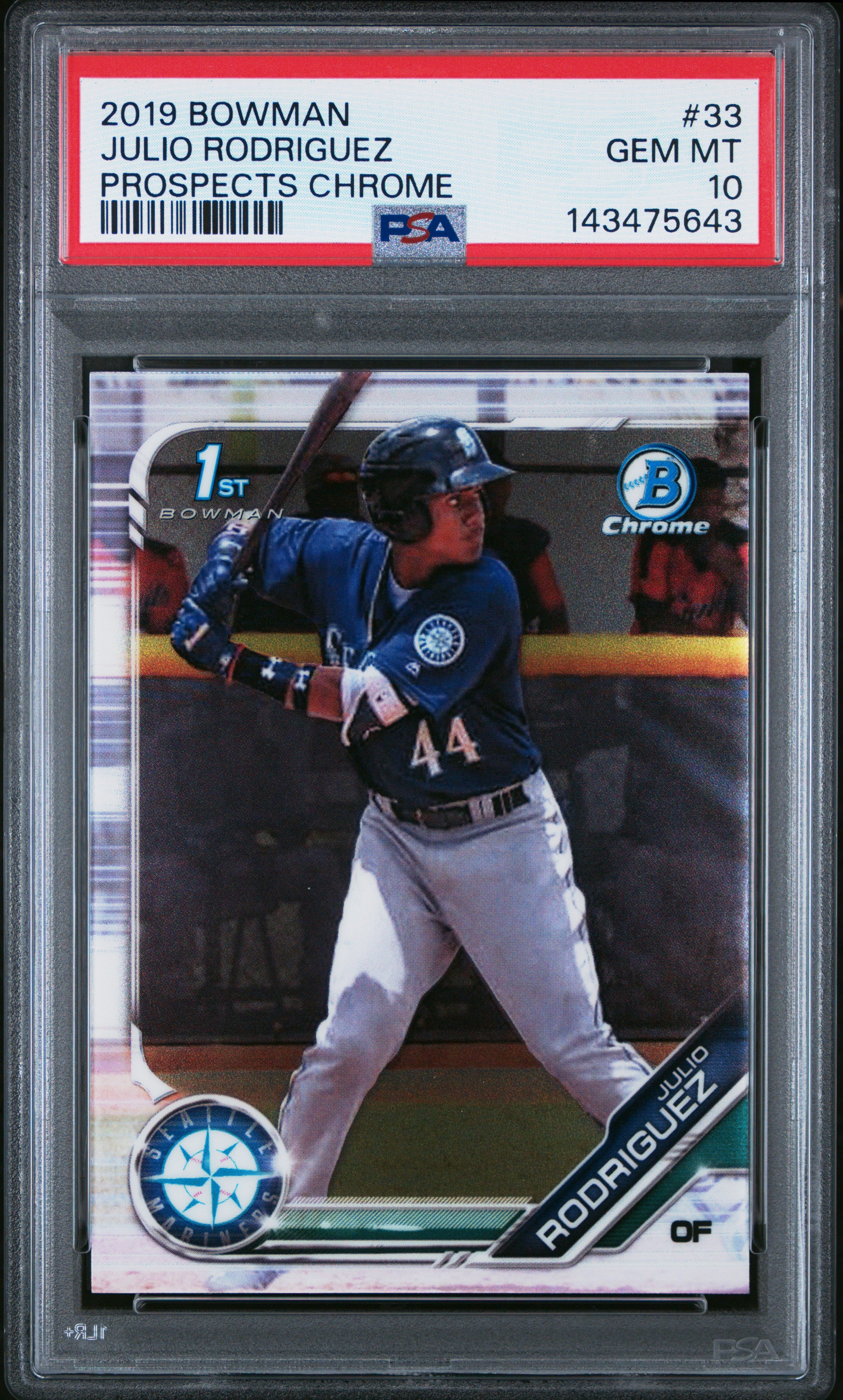 2019 Bowman #BCP-33 Julio Rodriguez Chrome Prospects PSA 10