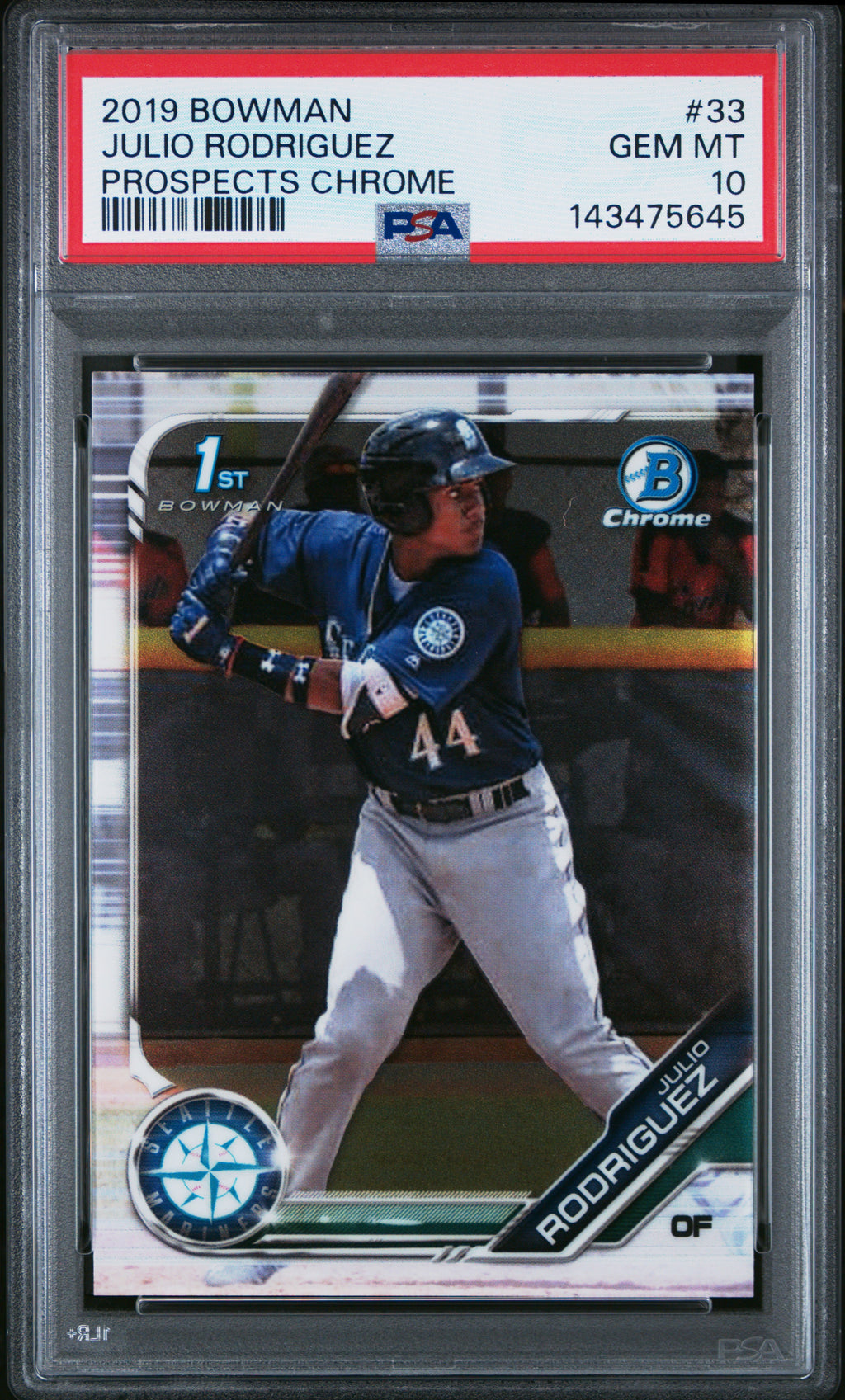 2019 Bowman #BCP-33 Julio Rodriguez Chrome Prospects PSA 10