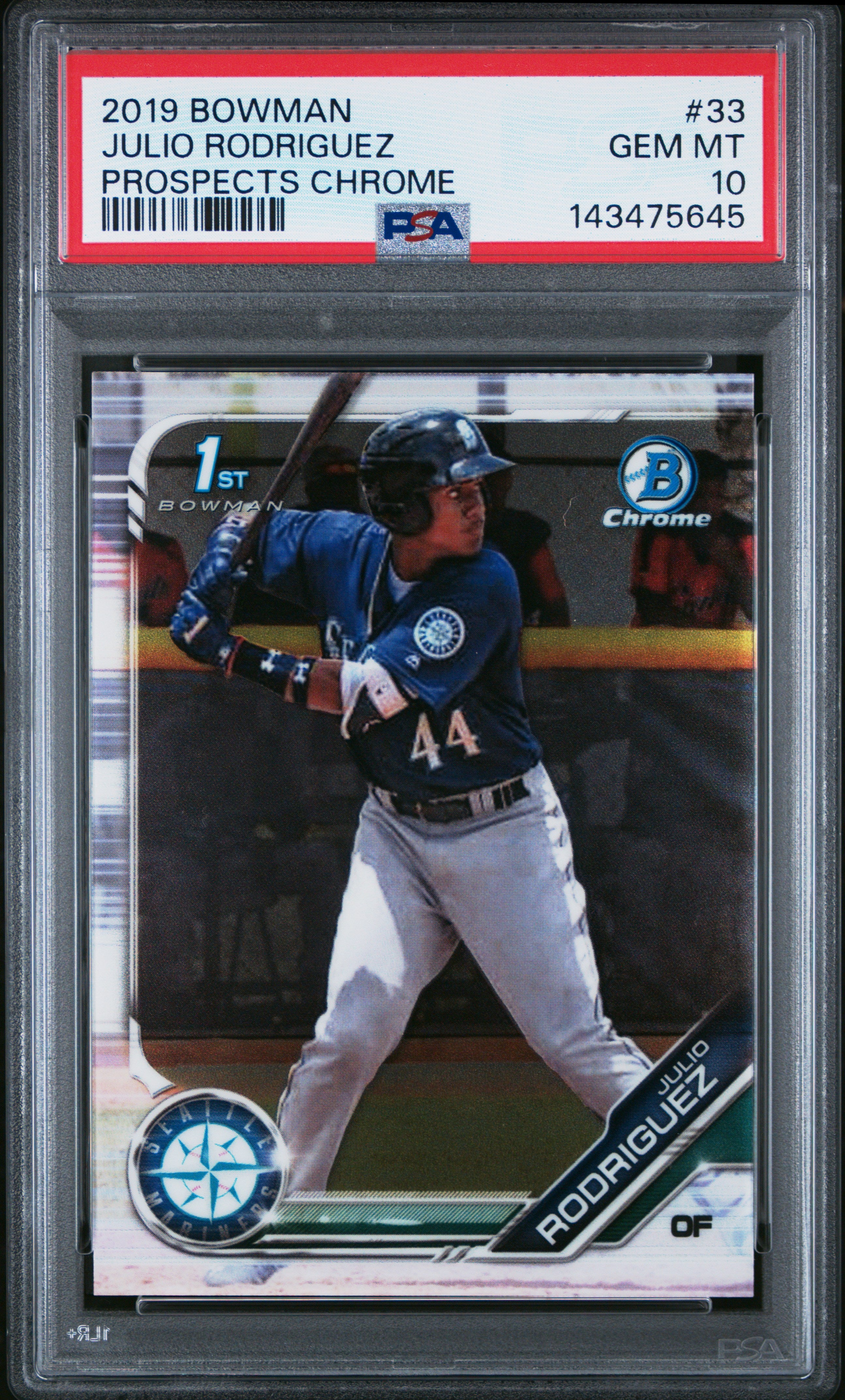 2019 Bowman #BCP-33 Julio Rodriguez Chrome Prospects PSA 10