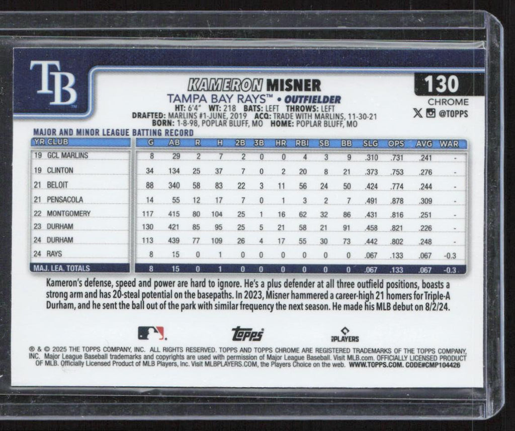 2025 Topps Chrome #130 Kameron Misner