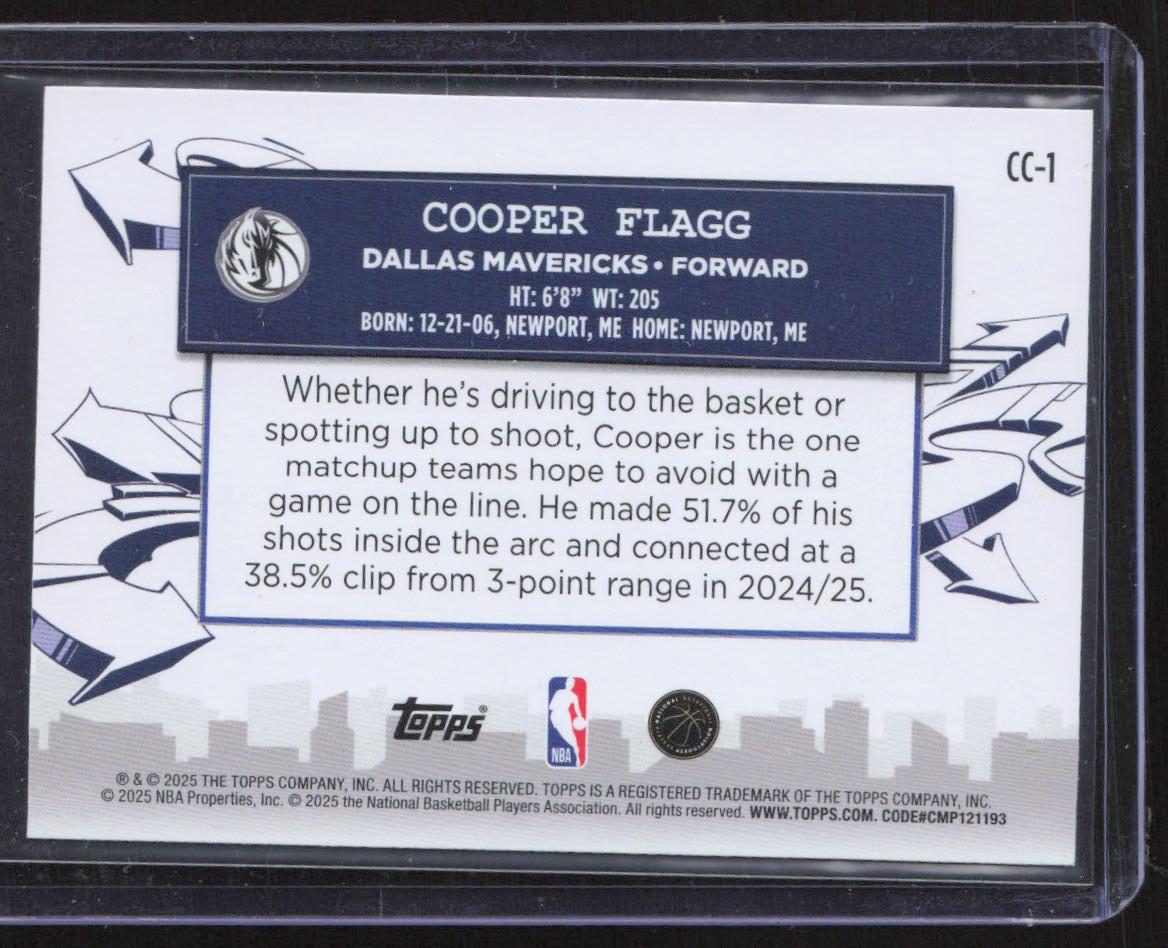 2025-26 Topps #CC-1 Cooper Flagg Clutch City Prospects