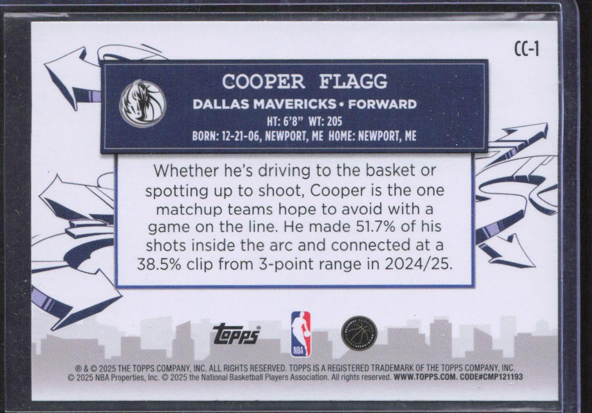 2025-26 Topps #CC-1 Cooper Flagg Clutch City Prospects