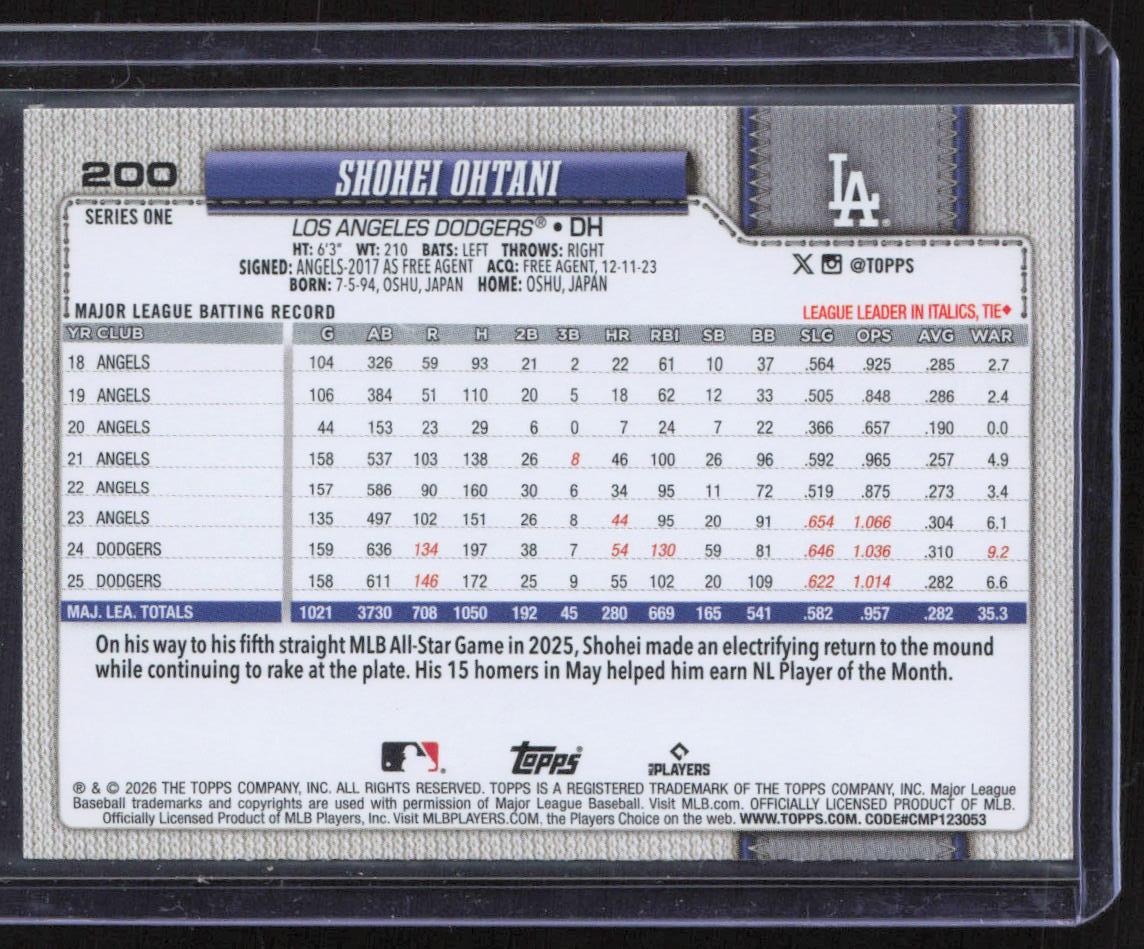 2026 Topps #200 Shohei Ohtani