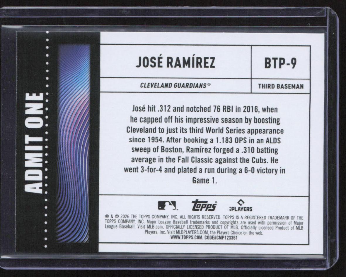 2026 Topps #BTP-9 José Ramírez Big Ticket Players