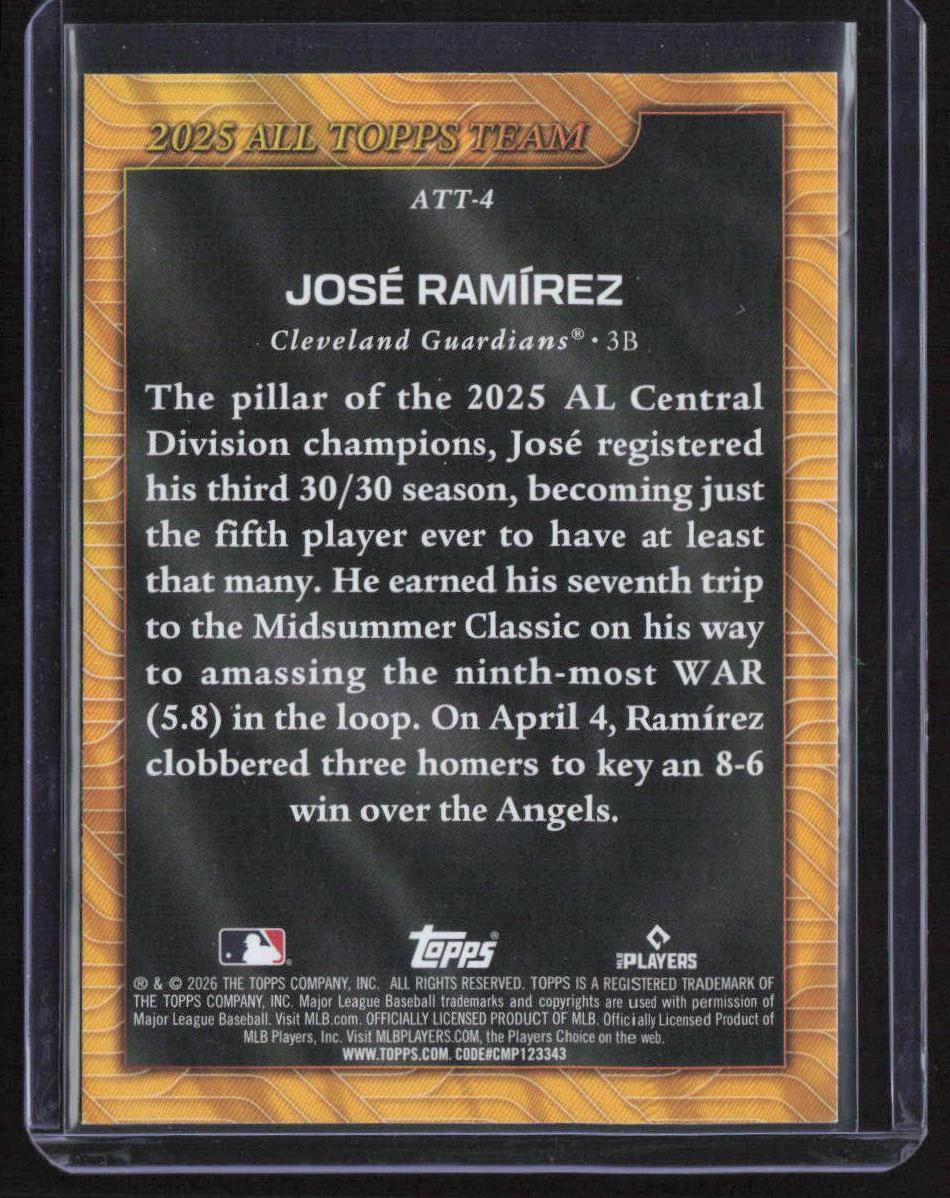 2026 Topps #ATT-4 José Ramírez 2025 All Topps Team