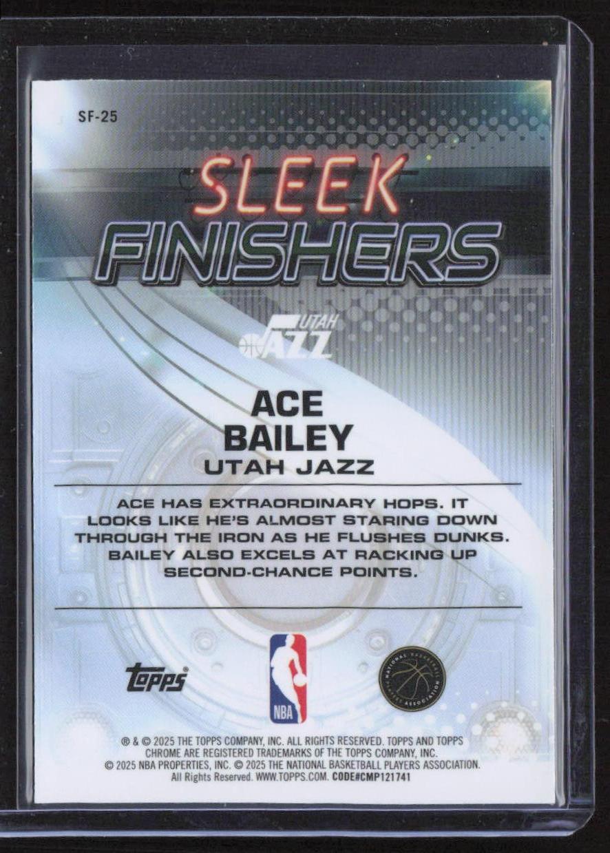 2025-26 Topps Chrome #SF-25 Ace Bailey Sleek Finishers