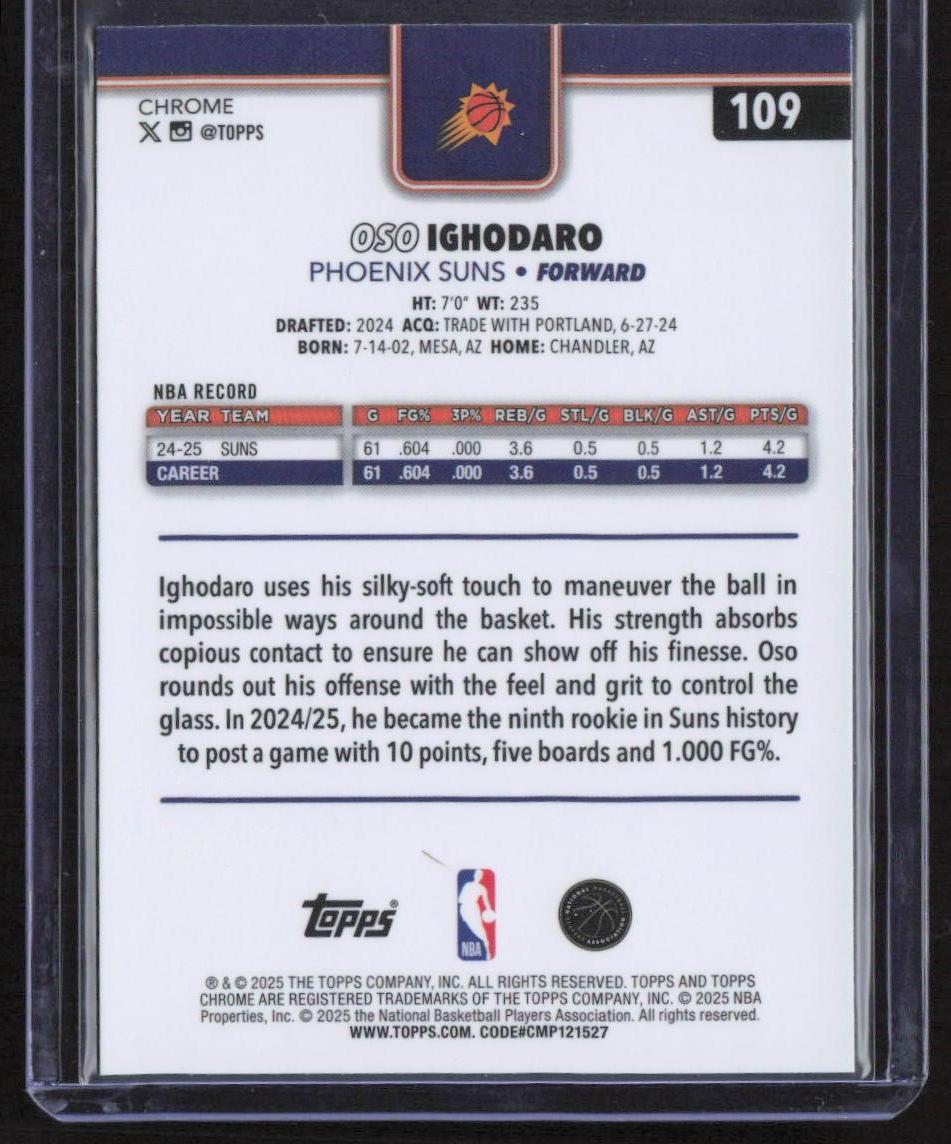 2025-26 Topps Chrome #109 Oso Ighodaro Pulsar Refractor