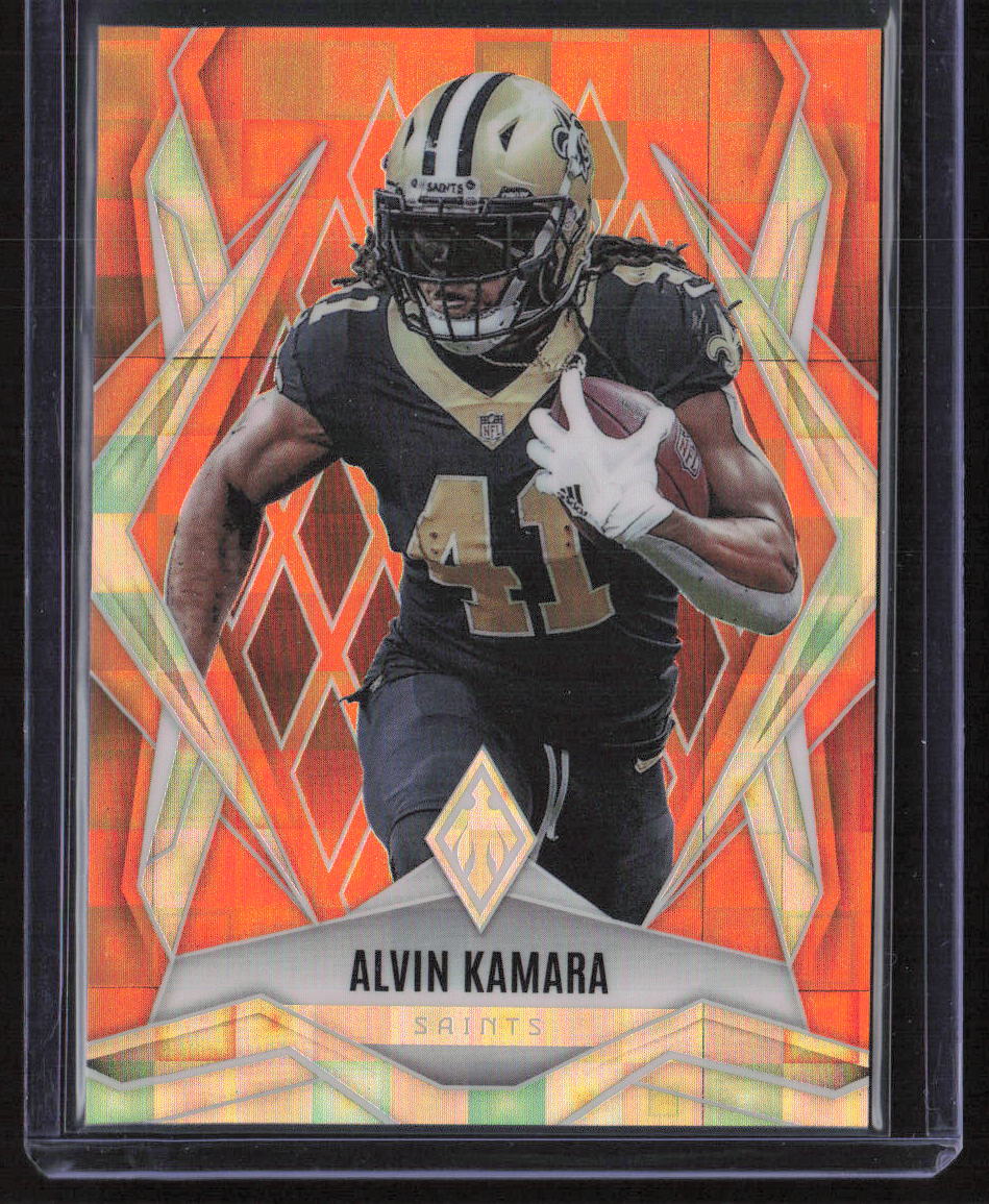 2025 Panini Phoenix #22 Alvin Kamara Orange Pandora Prizm #/189