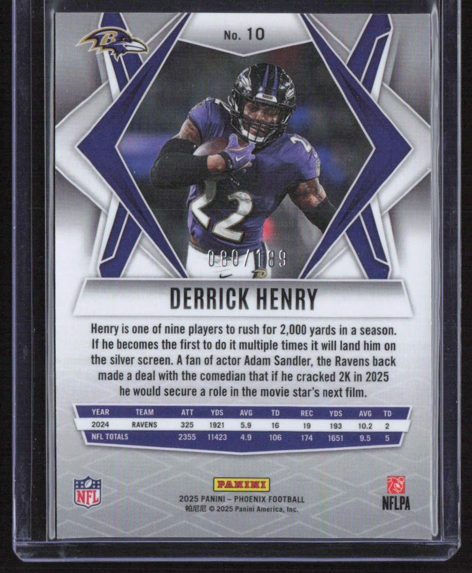 2025 Panini Phoenix #10 Derrick Henry Orange Pandora Prizm #/189