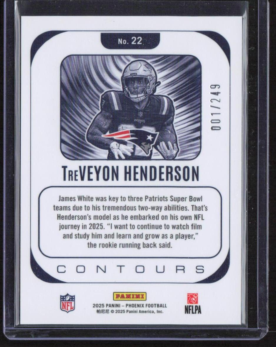 2025 Panini Phoenix #22 TreVeyon Henderson Contours Silver Pandora Prizm #/249