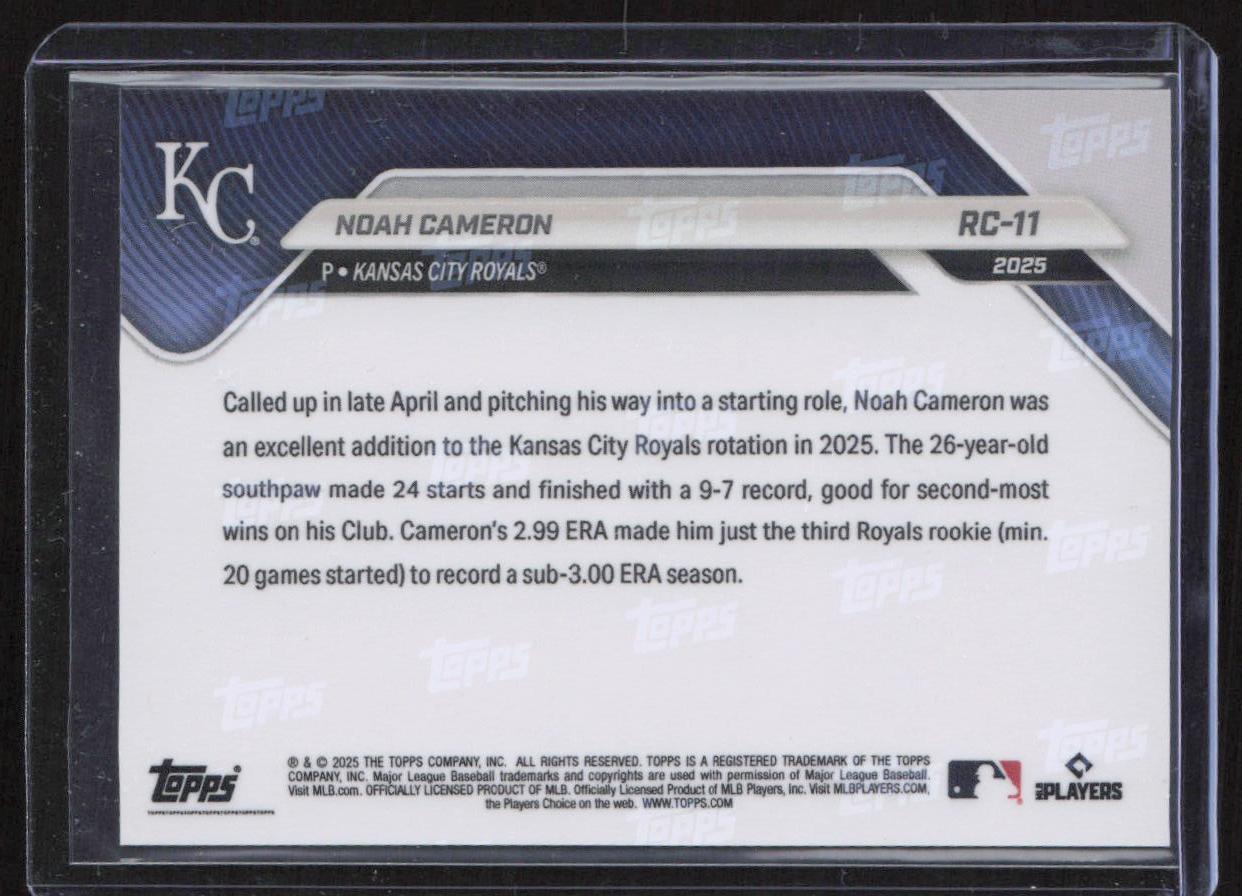 2025 Topps Now Rookie Cup #RC-11 Noah Cameron Gold Foil #/50