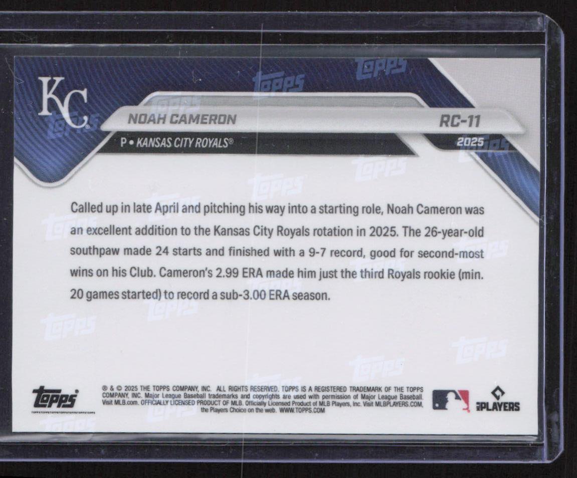 2025 Topps Now Rookie Cup #RC-11 Noah Cameron Green Foil #/99