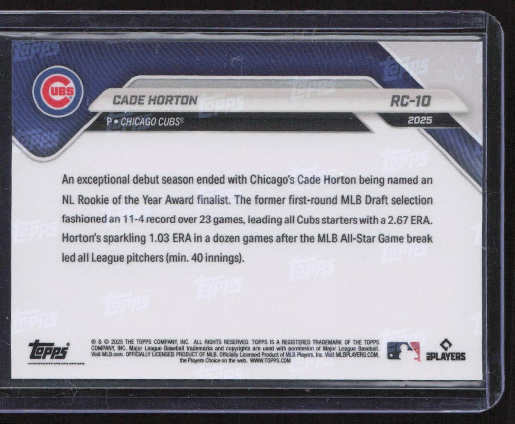 2025 Topps Now Rookie Cup #RC-10 Cade Horton Gold Foil #/50