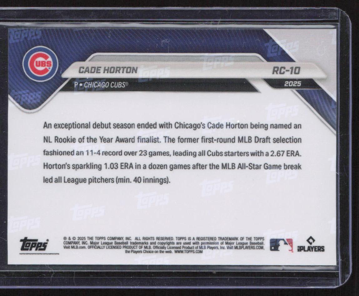 2025 Topps Now Rookie Cup #RC-10 Cade Horton Gold Foil #/50