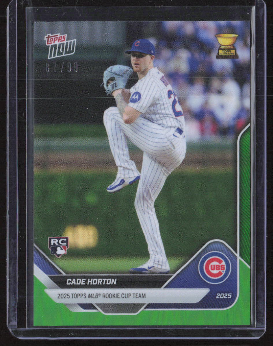 2025 Topps Now Rookie Cup #RC-10 Cade Horton Green Foil #/99