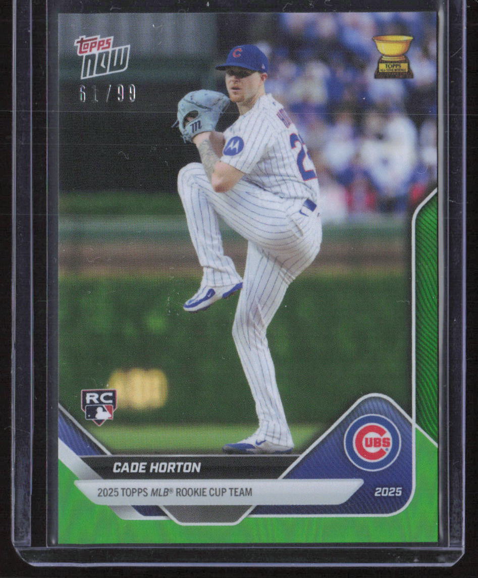 2025 Topps Now Rookie Cup #RC-10 Cade Horton Green Foil #/99