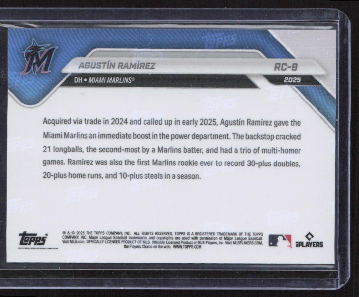 2025 Topps Now Rookie Cup #RC-9 Agustin Ramirez Rainbow Foil
