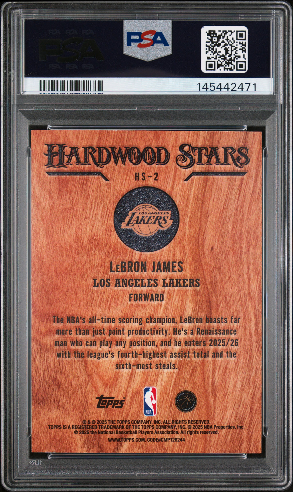 2025-26 Topps #HS-2 LeBron James Hardwood Stars PSA 8