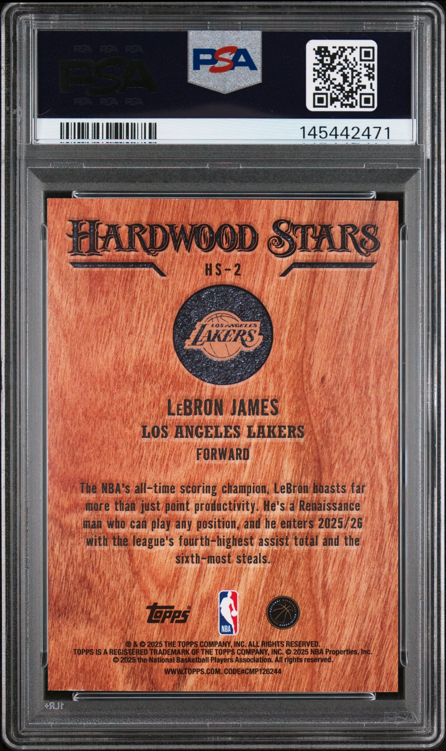 2025-26 Topps #HS-2 LeBron James Hardwood Stars PSA 8