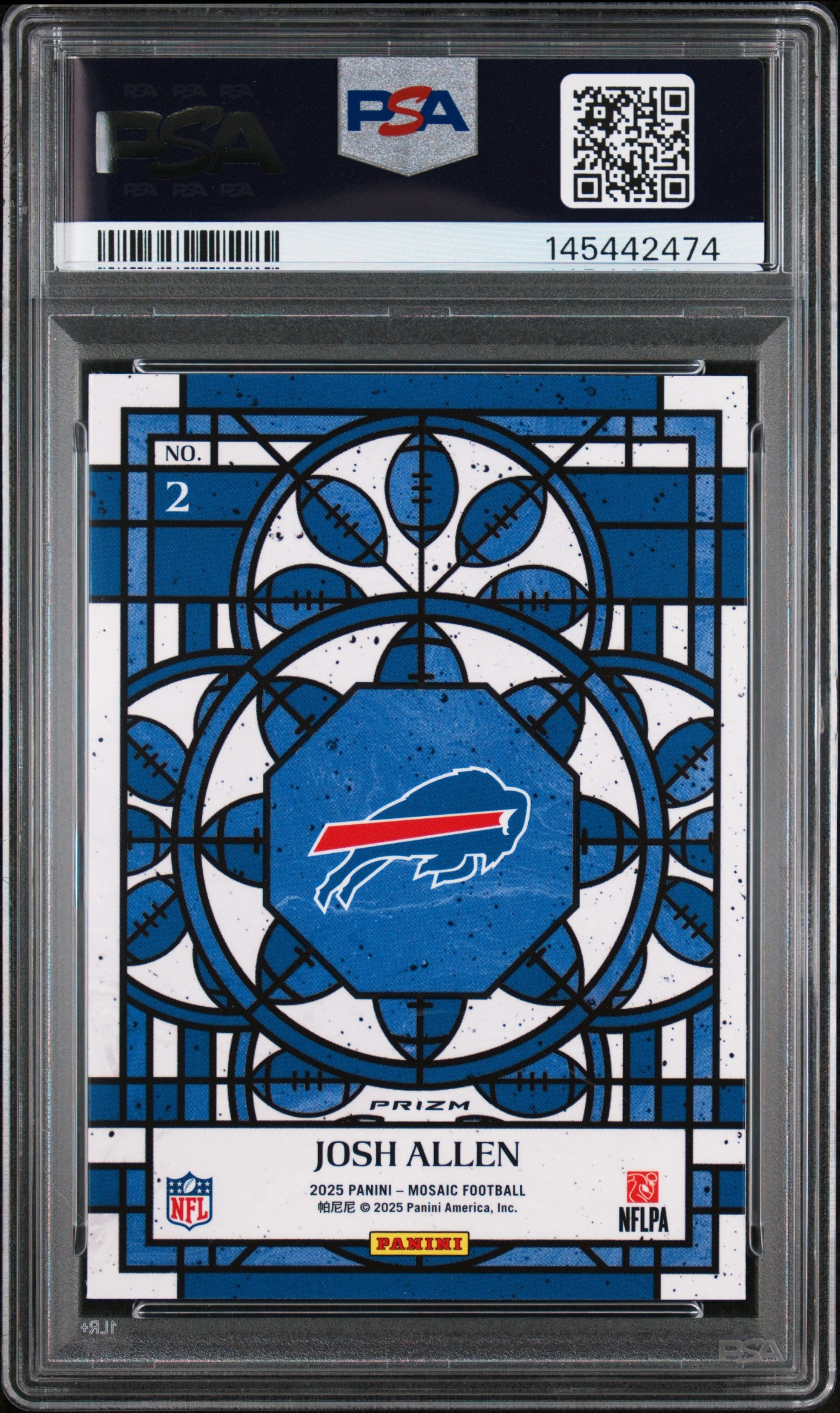 2025 Panini Mosaic #2 Josh Allen Stained Glass PSA 9