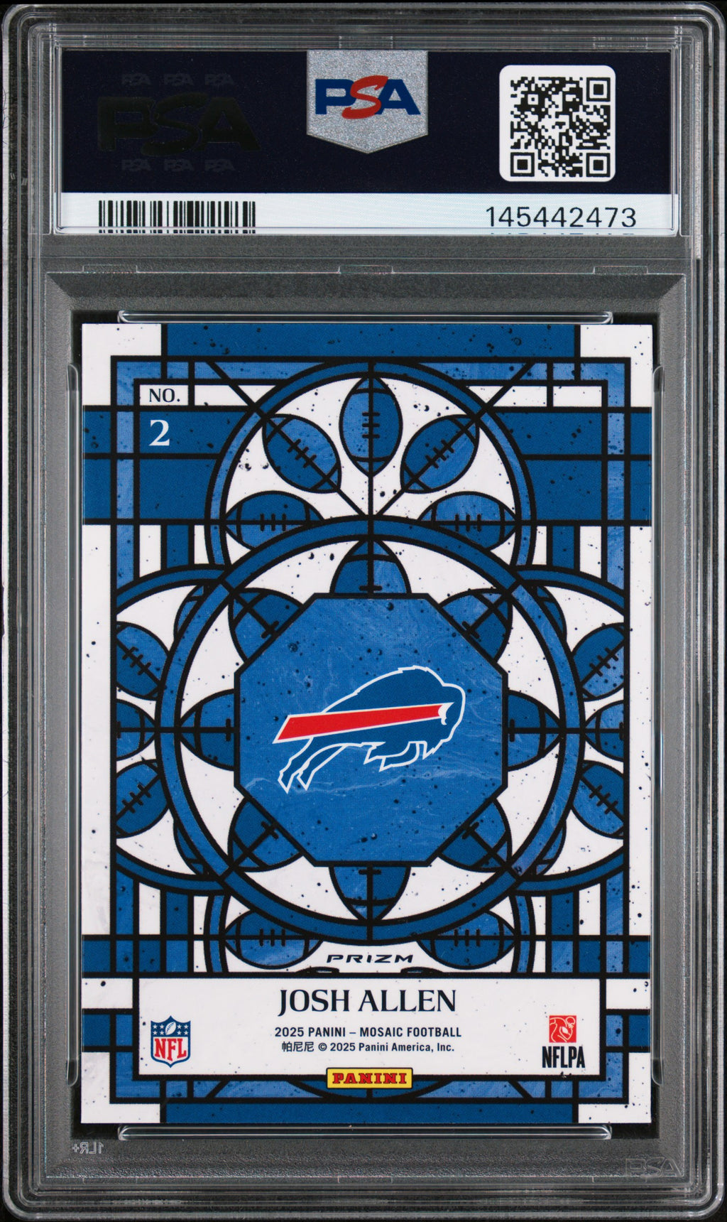 2025 Panini Mosaic #2 Josh Allen Stained Glass PSA 9