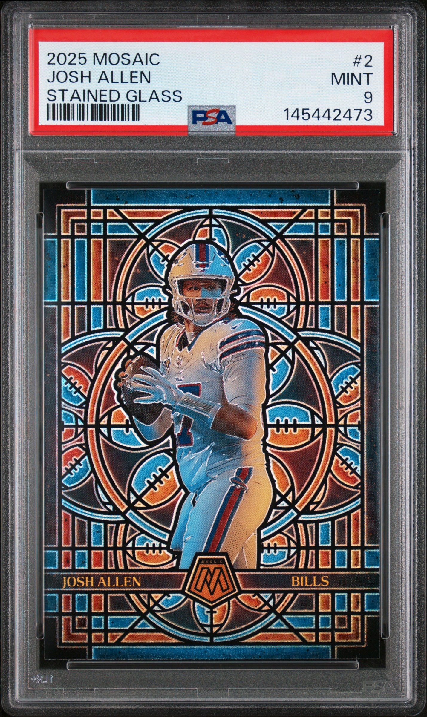 2025 Panini Mosaic #2 Josh Allen Stained Glass PSA 9