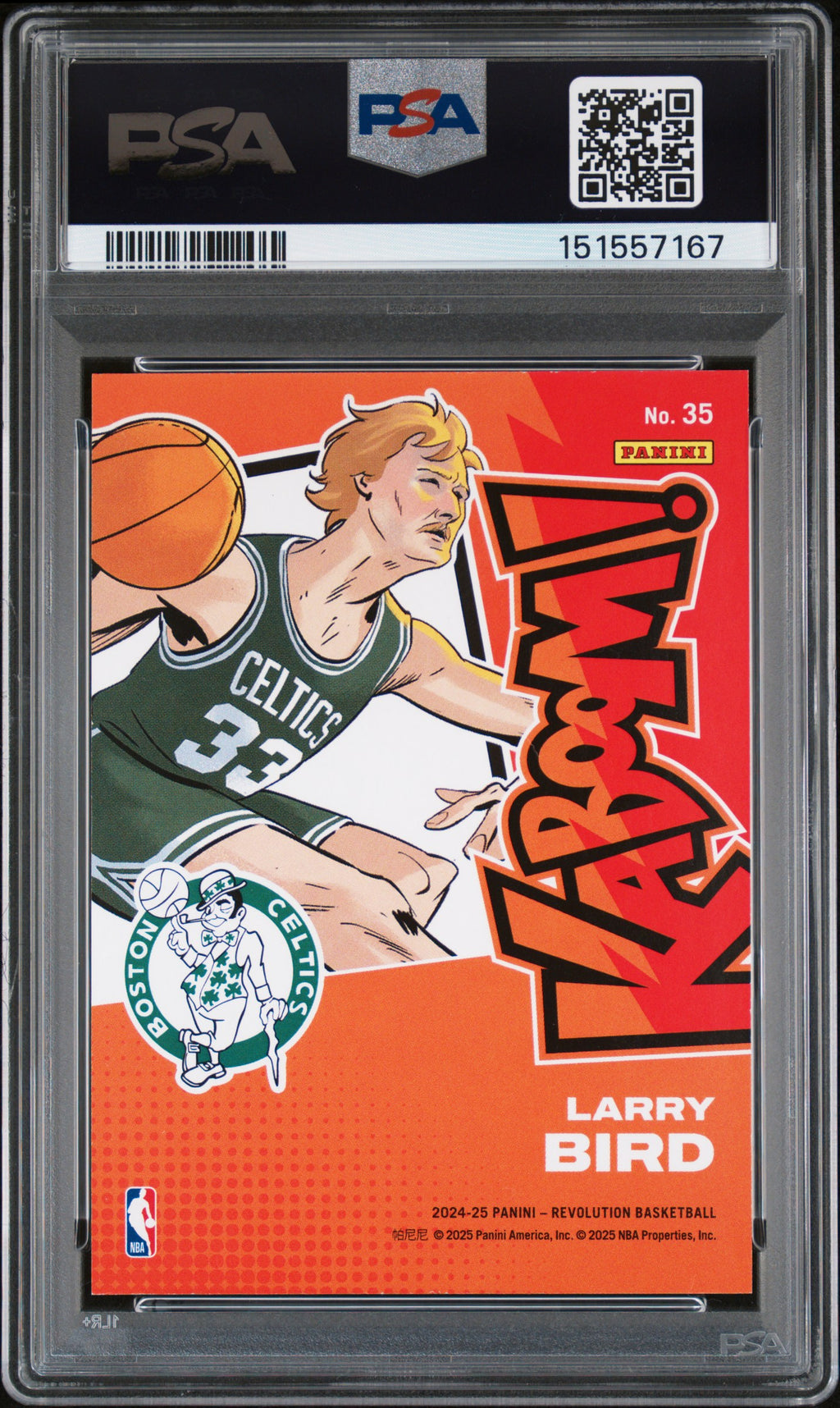 2024-25 Panini Revolution #35 Larry Bird Kaboom! Horizontal PSA 10