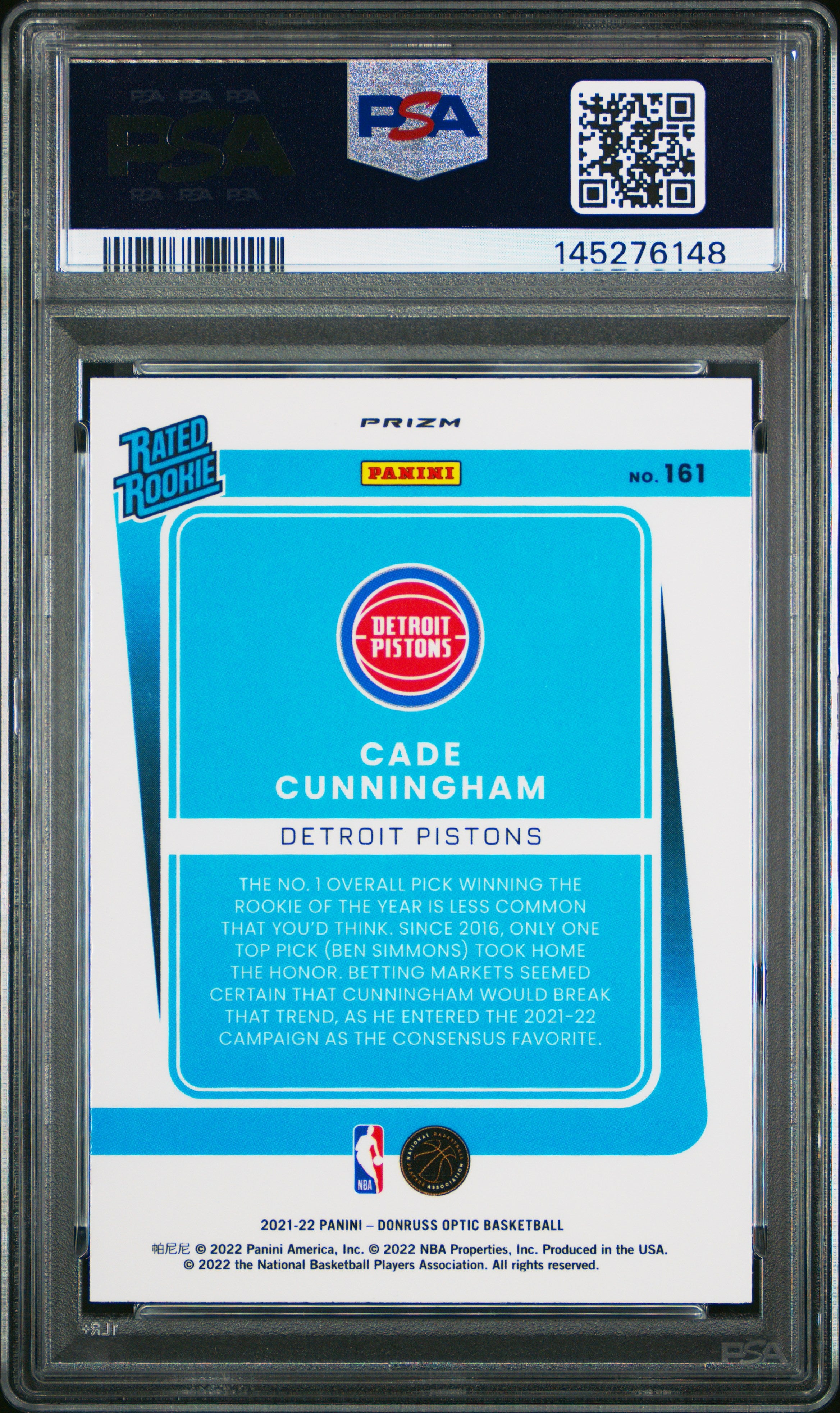 2021-22 Donruss Optic #161 Cade Cunningham Target Box Set PSA 10